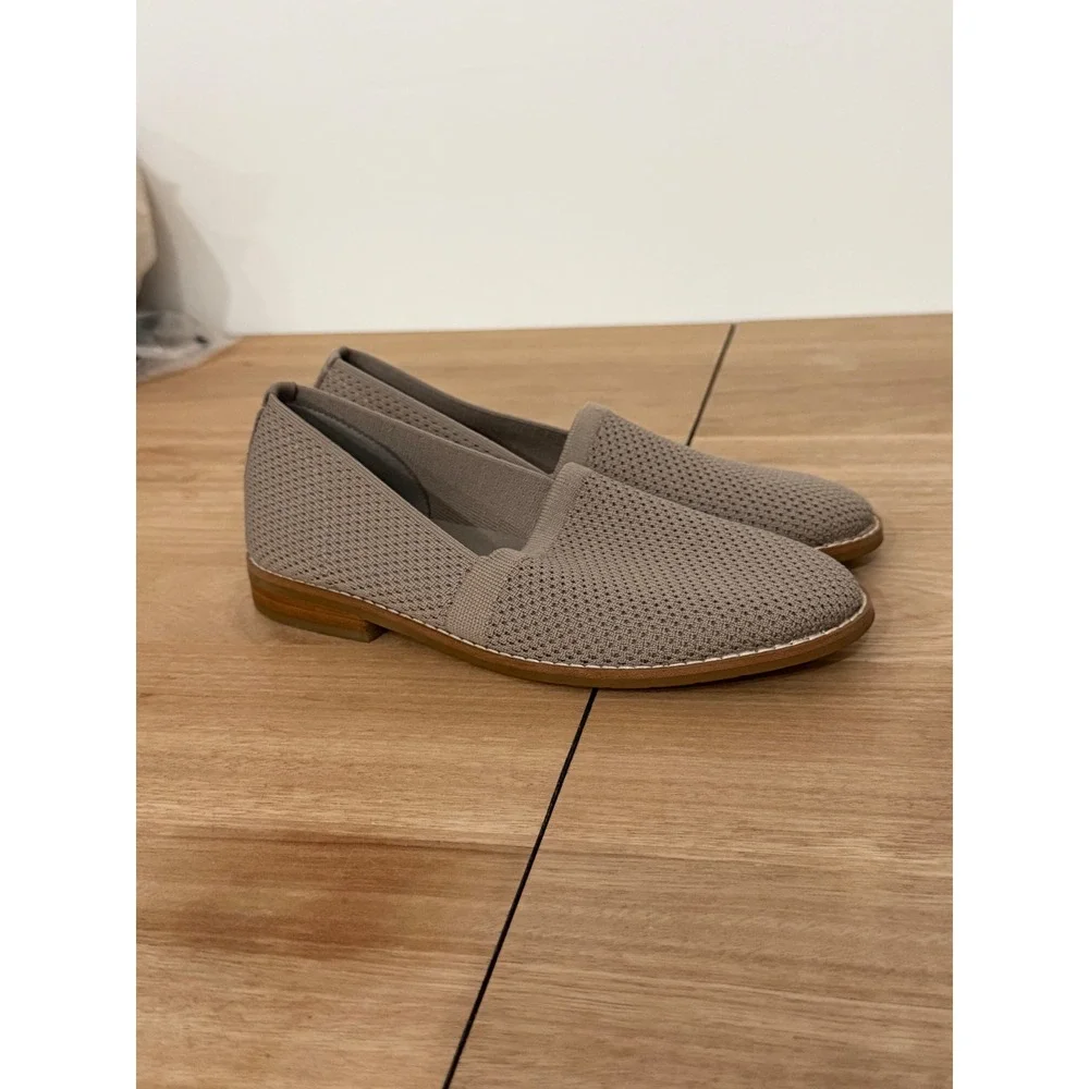 Eileen Fisher Womens Gray Knit Slip On Loafers Flats Shoes Size 6